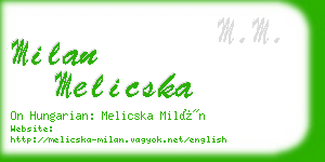 milan melicska business card